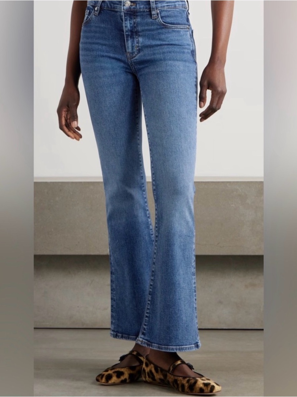 Frame Le Easy Flare Denim Medium Blue Anastasia High-Rise Flare Jeans 27